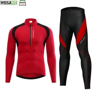 wosawe spring breathable mens cycling jersey long sleeve set mtb bike clothing ropa ciclismo 3d gel pad bib pants