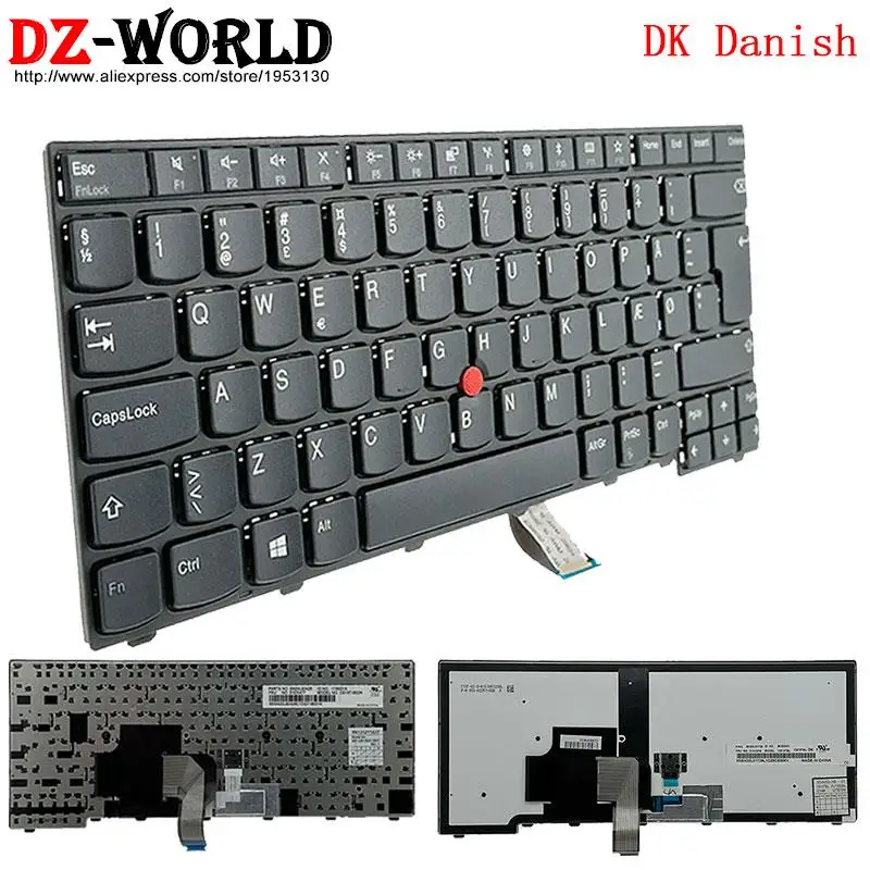 Клавиатура DK с датской подсветкой для Lenovo Thinkpad E431 E440 T440 S T450 T460 T440P L440 L450 L460 L470 04Y2735 01EN477 01AX319