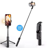 foldable mini wireless bluetooth selfie stick tripod with fill light shutter remote control for iphone 13 12 11 pro ios android