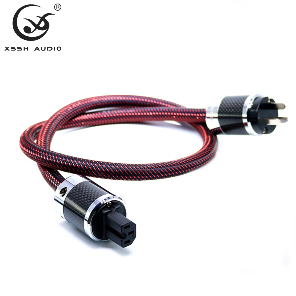 Линия XSSH Hi-Fi усилителя 0,5 м ~ 3 м FI50 и FI50M 14,5 мм OFC Чистая медь CN US EU IEC AC Женский штекер Кабель питания Шнур провод