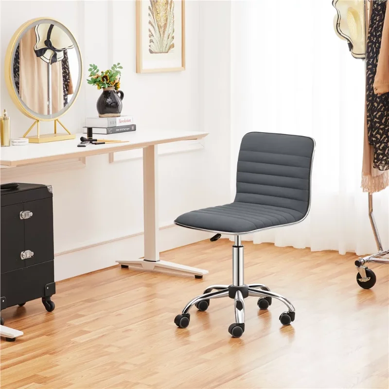 With Mid Back For Home Office, Dark Gray Office Chair  Computer Chair