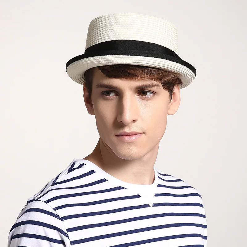

2023 Vintage Rolled Brim St Hat Men Pork Pie Hat Fedora Hat For Man Gentlemen Luxury Jazz Ribbon Panama Caps Strt Sun Caps