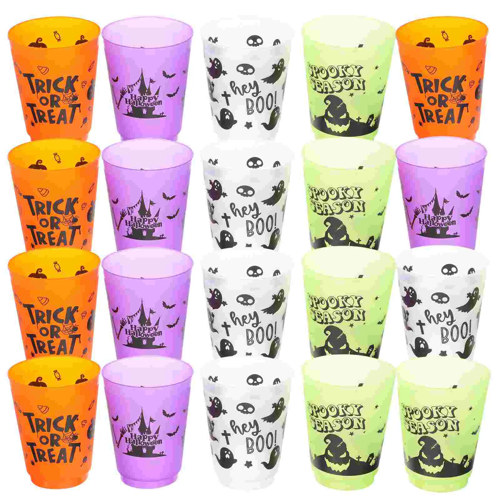 

20pcs Halloween Plastic Cups Creative Carnival Cups Drinking Reusable Cups Decoration