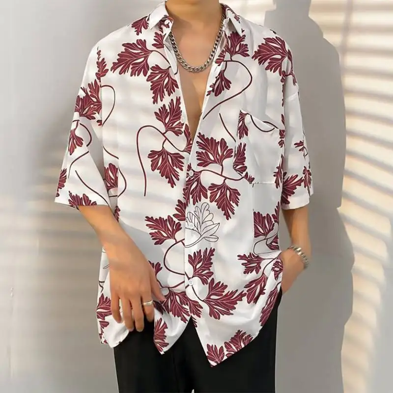 

INCERUN Men Hawaiian Shirt Printing Lapel Short Sleeve Oversize Button Men Clothing Streetwear Summer 2023 Vacation Shirts S-5XL