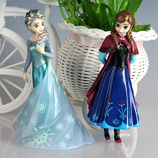 Disney Princess cartoon model Frozen cake car decoration girl gift doll toy Elsa figurines miniatures children souvenir