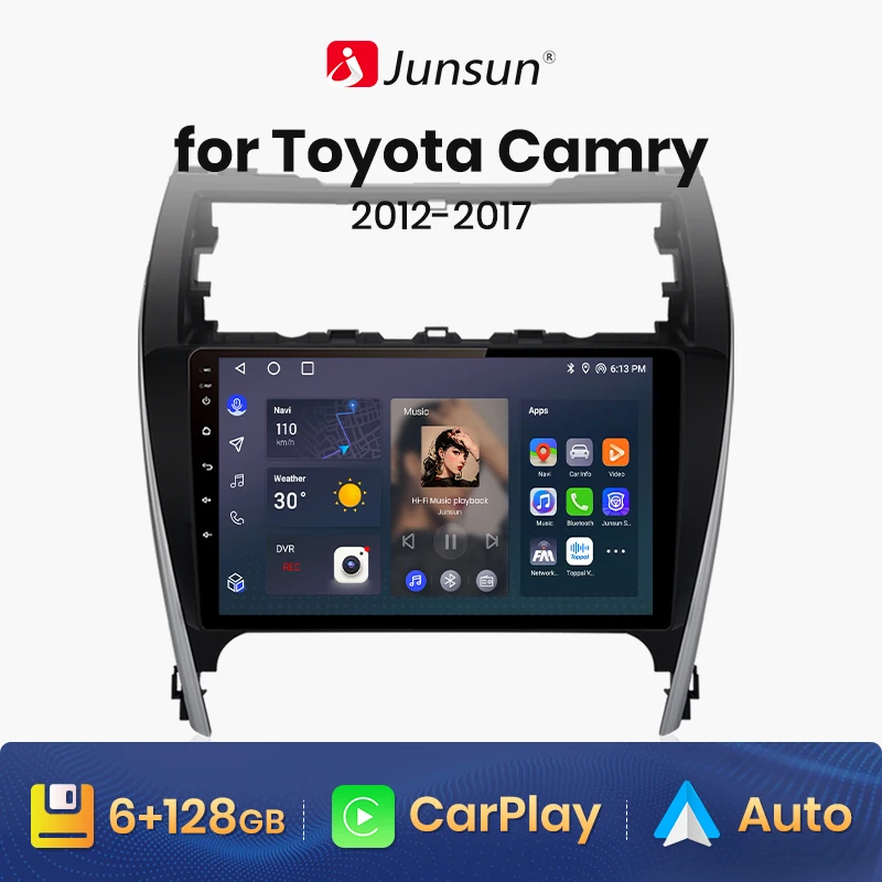 

Junsun V1 AI Voice Wireless CarPlay Android Auto Radio for Toyota Camry 7 50 55 2012- 2017 4G Car Multimedia GPS 2din autoradio