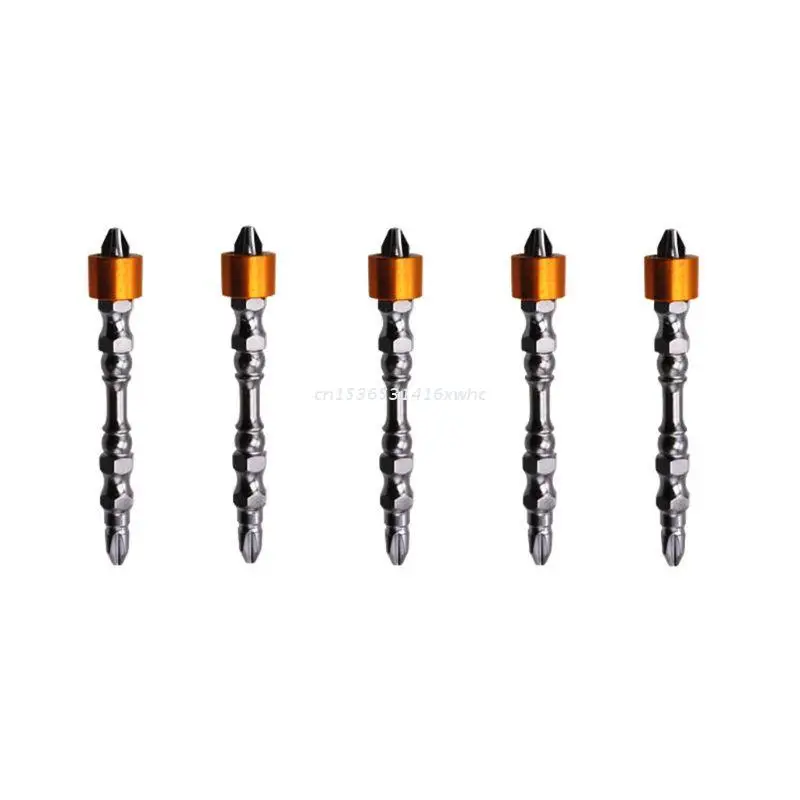 5pcs PH2 Hardness 65mm Double Cross Head Magnetic Electric Screwdriver Bit Phillips Screw Driver With Ring Dropship - купить по