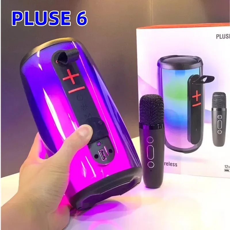 

PULSE6 Family K Song Bluetooth Speaker Portable Column RGB Atmosphere Lamp Audio Boombox Outdoor Waterproof Subwoofer With Mic