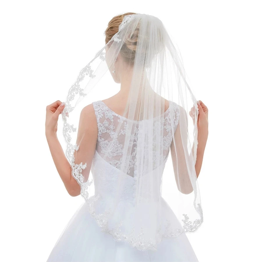 Женская свадебная Фата с расческой Свадебные аксессуары Veu de Noiva Bride