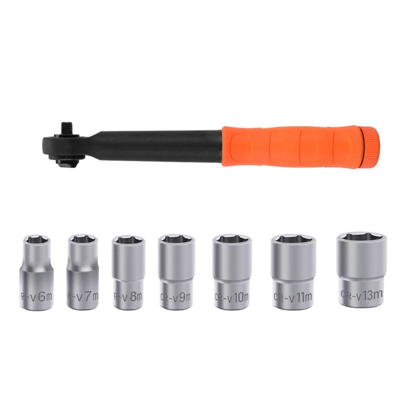 

Thickened Horn Tooth Sleeve 8-in-1 Fast Ratchet Socket Wrench Set Time-saving Drop Shipping