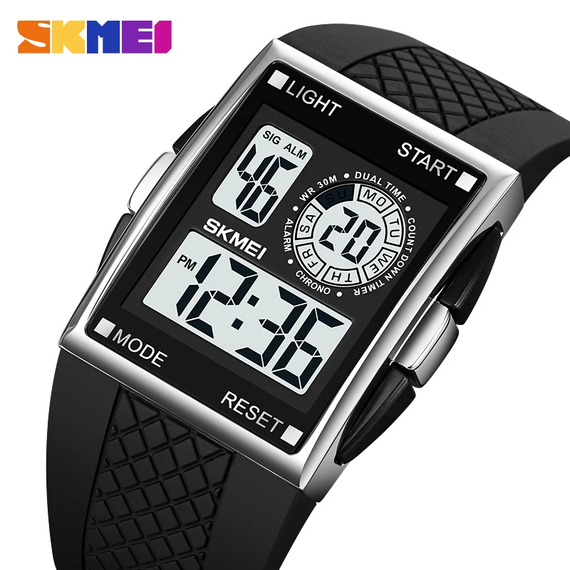 

Digital Watch Men LED Light Electronic Movement Male Clock Sport 3Bar Waterproof Countdown Wristwatch Reloj hombre SKMEI Montre