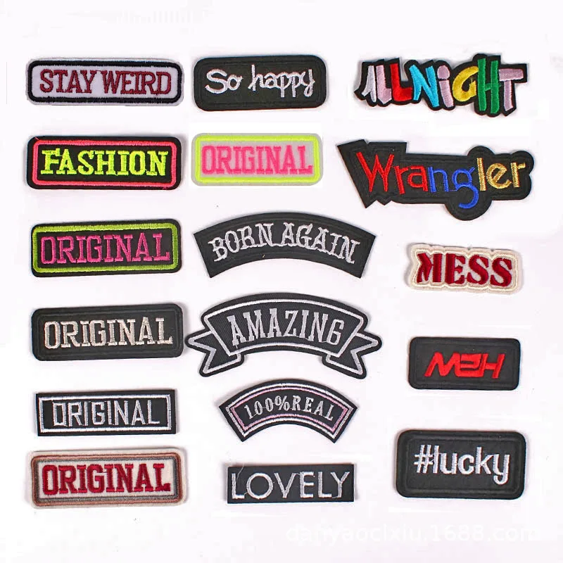 

100pcs/Lot Luxury Fun Embroidery Patch Logo Letter Original Shirt Bag Clothing Decoration Accessory Strange Thing Craft Applique