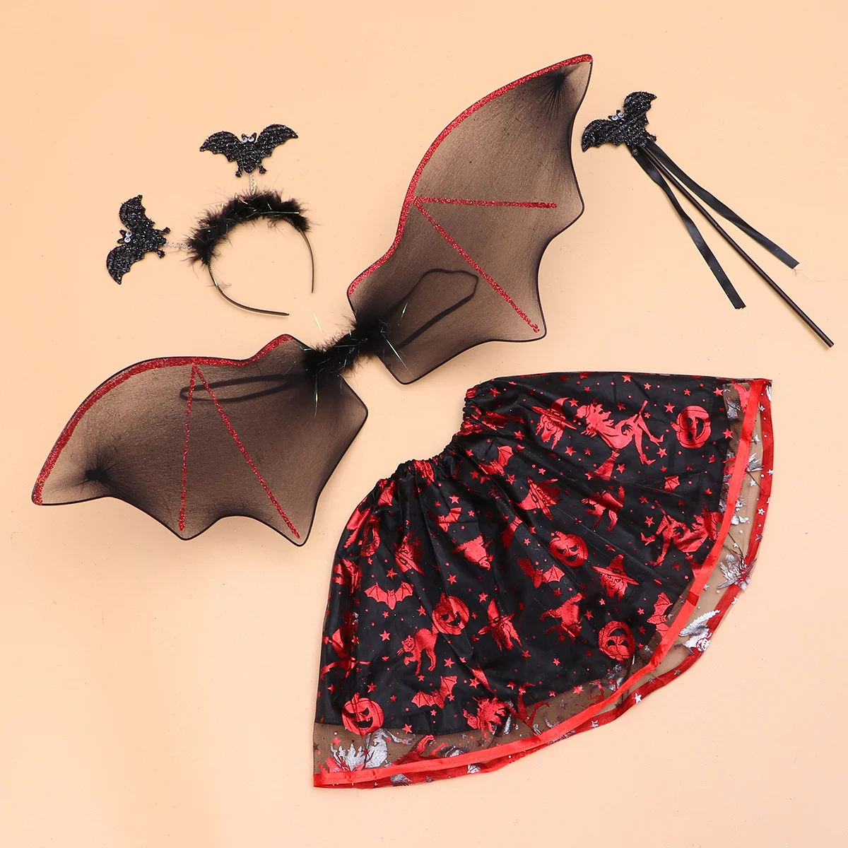 

4pcs Durable Funny Bat Skirt Suit for Girl