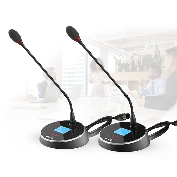 

Custom wired digital audio conference system microphone meeting room gooseneck desktop table discussion delegate mic