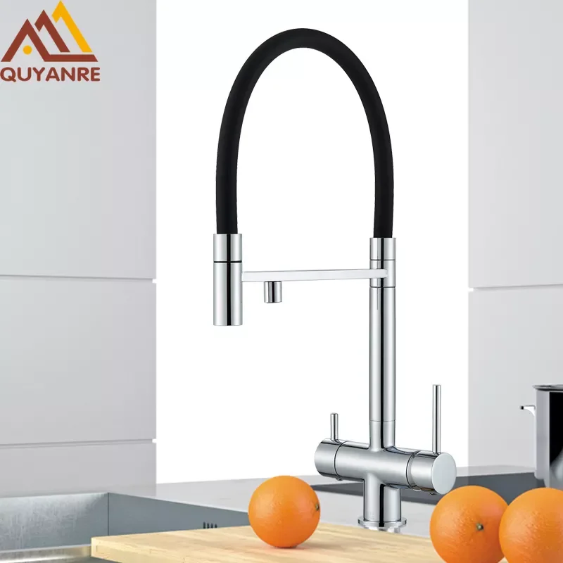 

Chrome Black Filtered Kitchen Faucet Water Filter Kitchen Faucets Filter Faucet Mixer Water Purification Water Crane For Kitchen