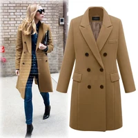 2022 autumn and winter new large size trench coat womens long woolen coat womens woolen coat