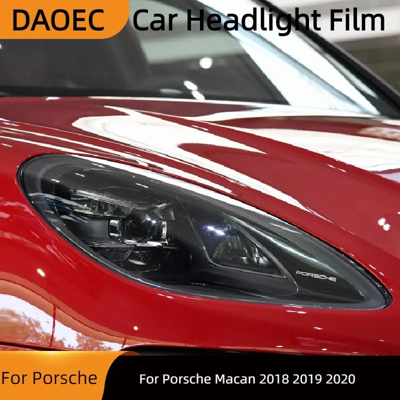 

Защитная Затемняющая пленка для передних фар автомобиля Porsche Macan 2018 2019 2020, дымчато-черная Прозрачная защитная наклейка из ТПУ