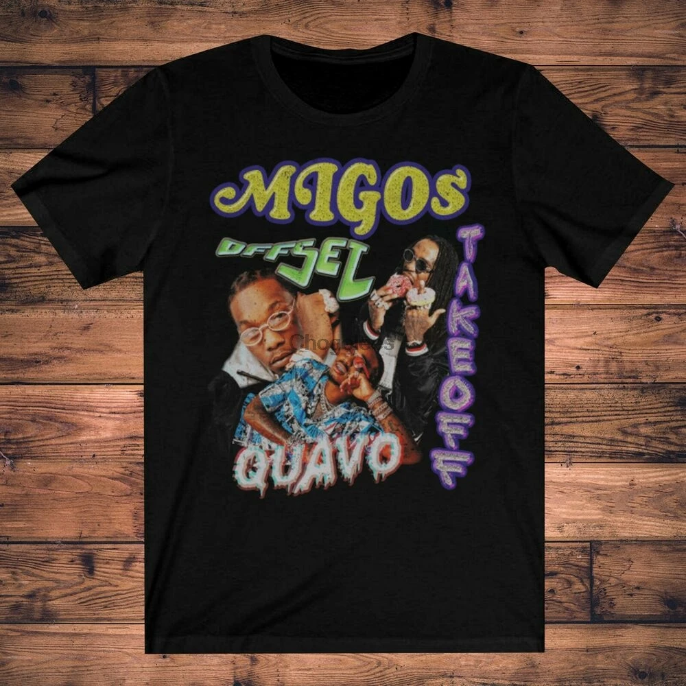 Винтажная Футболка Migos в стиле унисекс с голенищем футболка женская и мужская
