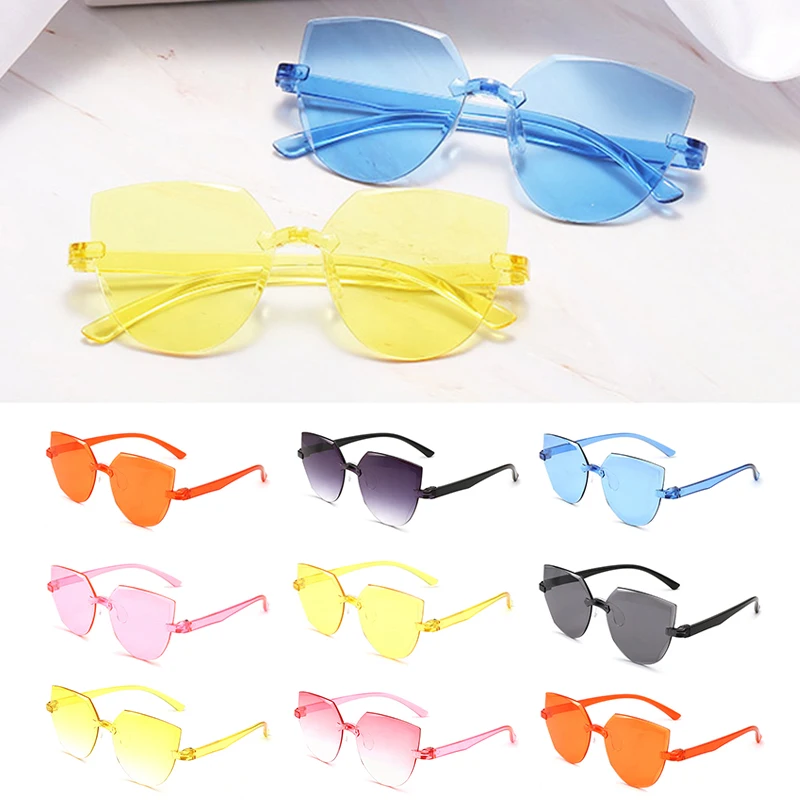 

UV400 Protection Square Rimless Sunglasses for Women Tinted Frameless Eyewear Summer Vintage Transparent Gradient Sun Glasses