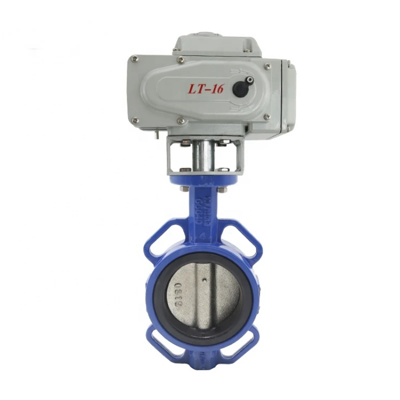 

PN16 150LB DN65 wafer butterfly valve with electric actuator ductile iron body