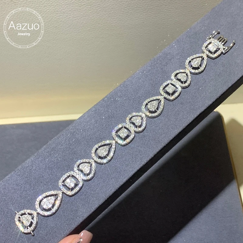 Aazuo LuxuryJewelry из настоящего белого золота 18 карат настоящий бриллиант 4 карата