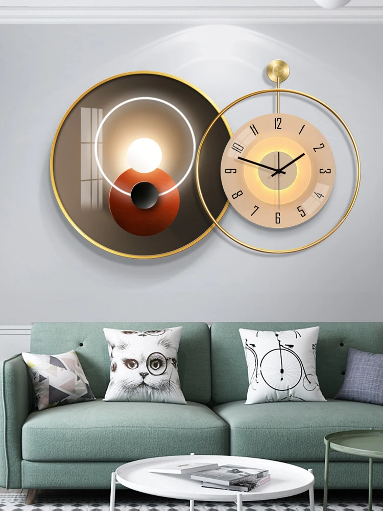 

Silent Large Wall Clock Quartz Golden Metal Living Room Wall Clock Hands Frame Craft Personalised Duvar Saati House Decor OC50GZ