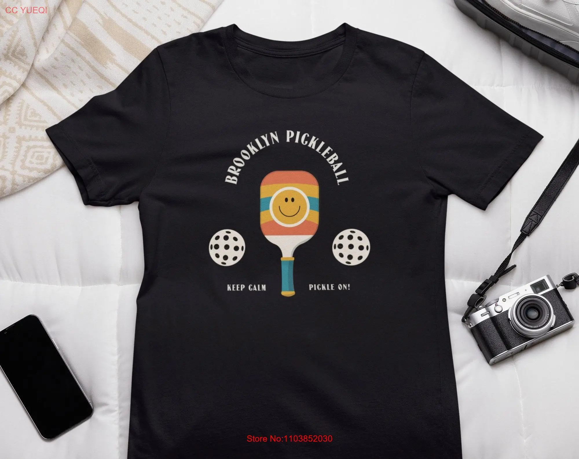 Brooklyn Pickleball Keep Calm Pickle On с круглым вырезом и стильной удобной футболкой принтом