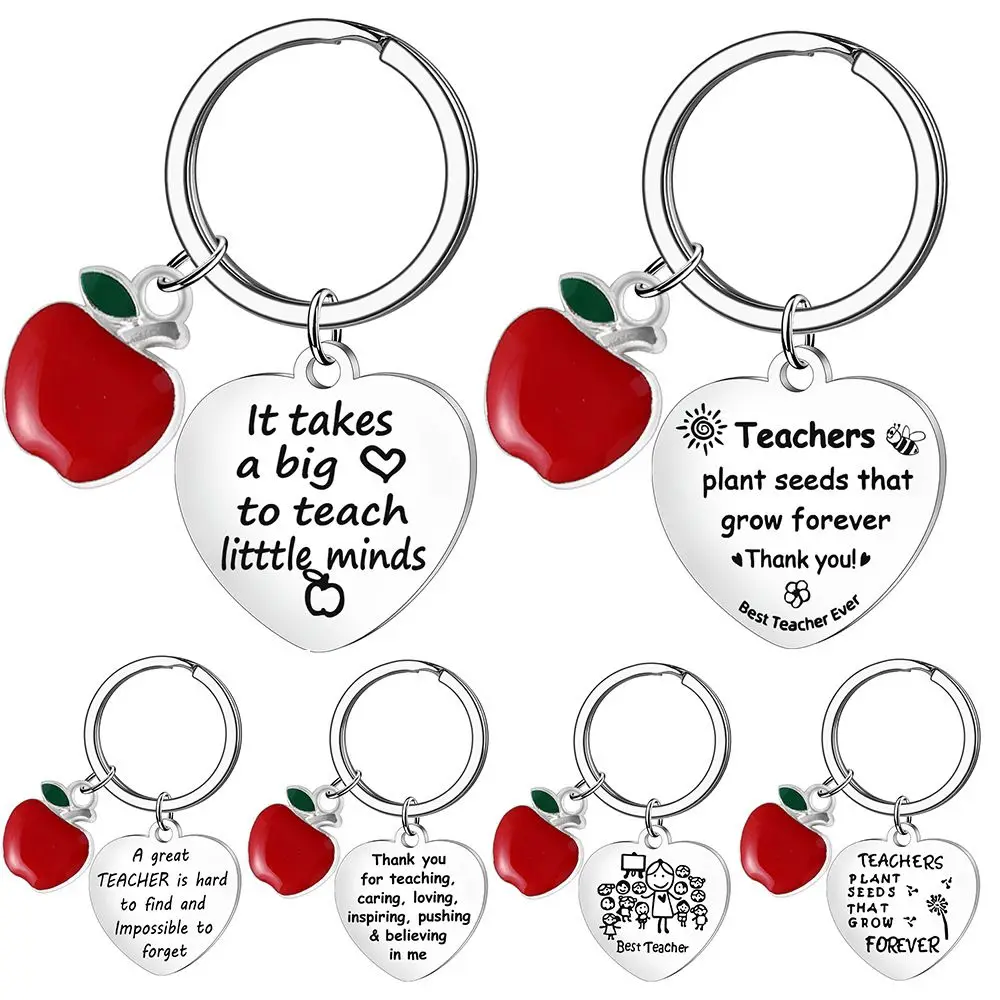 

Teacher's Day Gift Ring Holder Apple Heart Teaching Assistant Nursery Teacher Keyring THANK YOU GIFT FOR TEACHER 2022