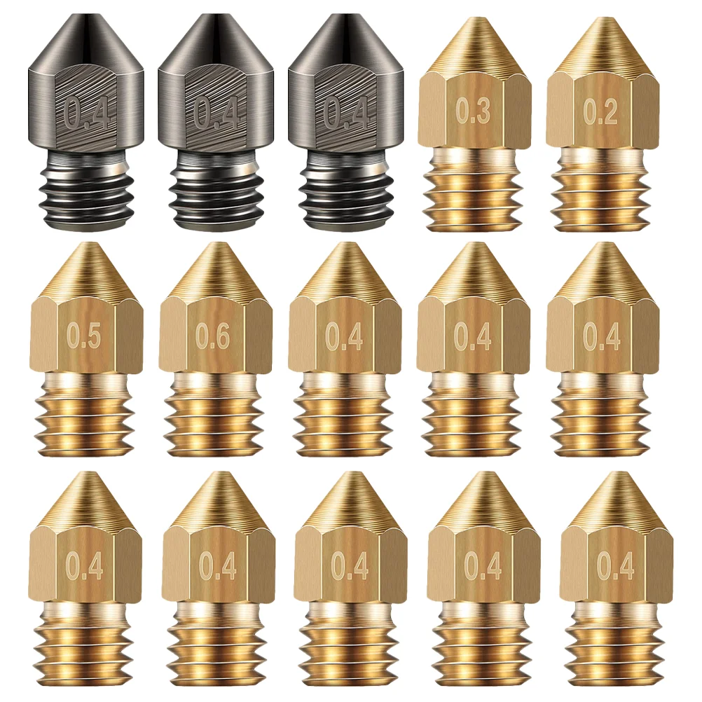 

3D сопла для экструдера, сопла, инструменты, детали, латунный комплект, Сменные аксессуары, стальные экструдеры, набор, печать, закаленное изменение