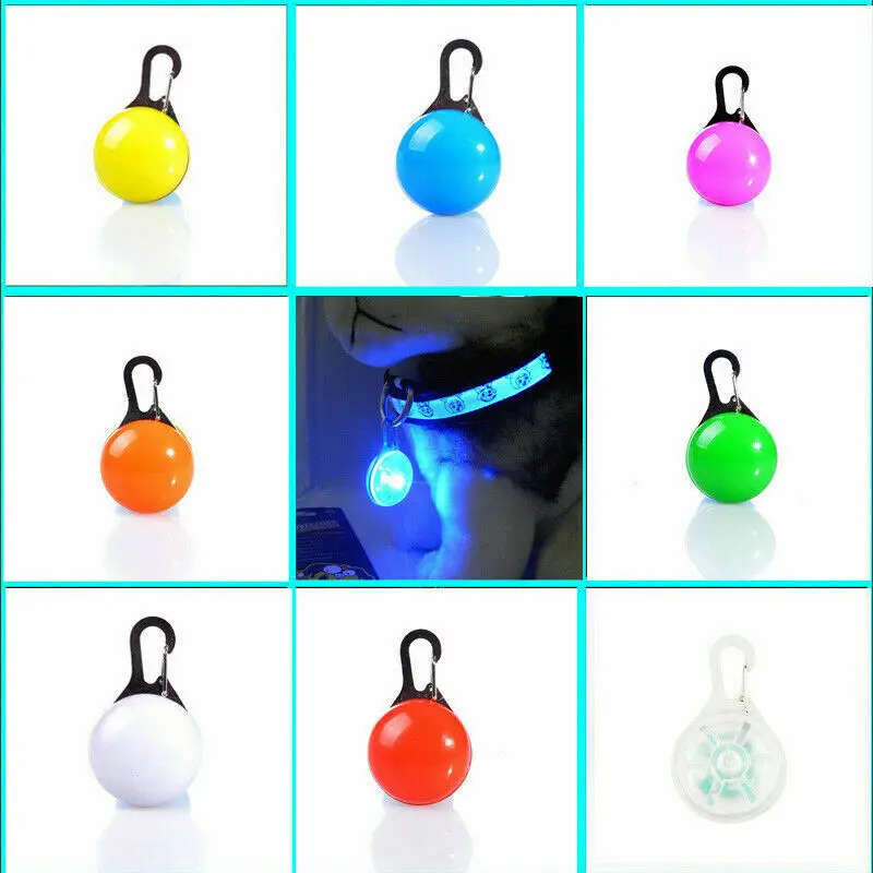 

20Pcs Pet Dog Cats Puppy LED Flashing Glowing Safety Night Light Pendant Collar Charm