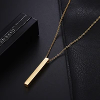 2022 fashion men rectangle pendant necklace trendy simple chain necklaces hip hop jewelry gift for lovers