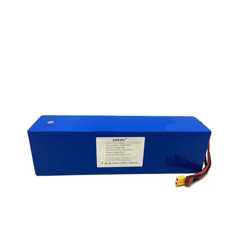 16S4P 60V 15000mAh High-power 18650 Lithium-Ion Battery Pack 750W 1000W 1200W for Scooter Bicycle Built-in BMS
