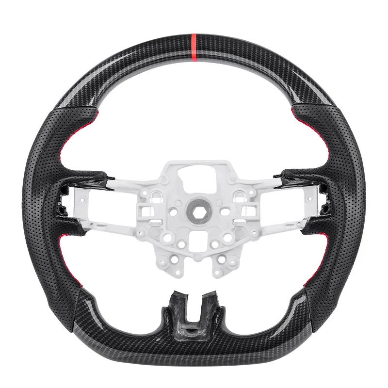 

Для Ford Mustang 2015 2016 2017, рулевое колесо из углеродного волокна Hydro-Dip, перфорированное кожаное гоночное колесо