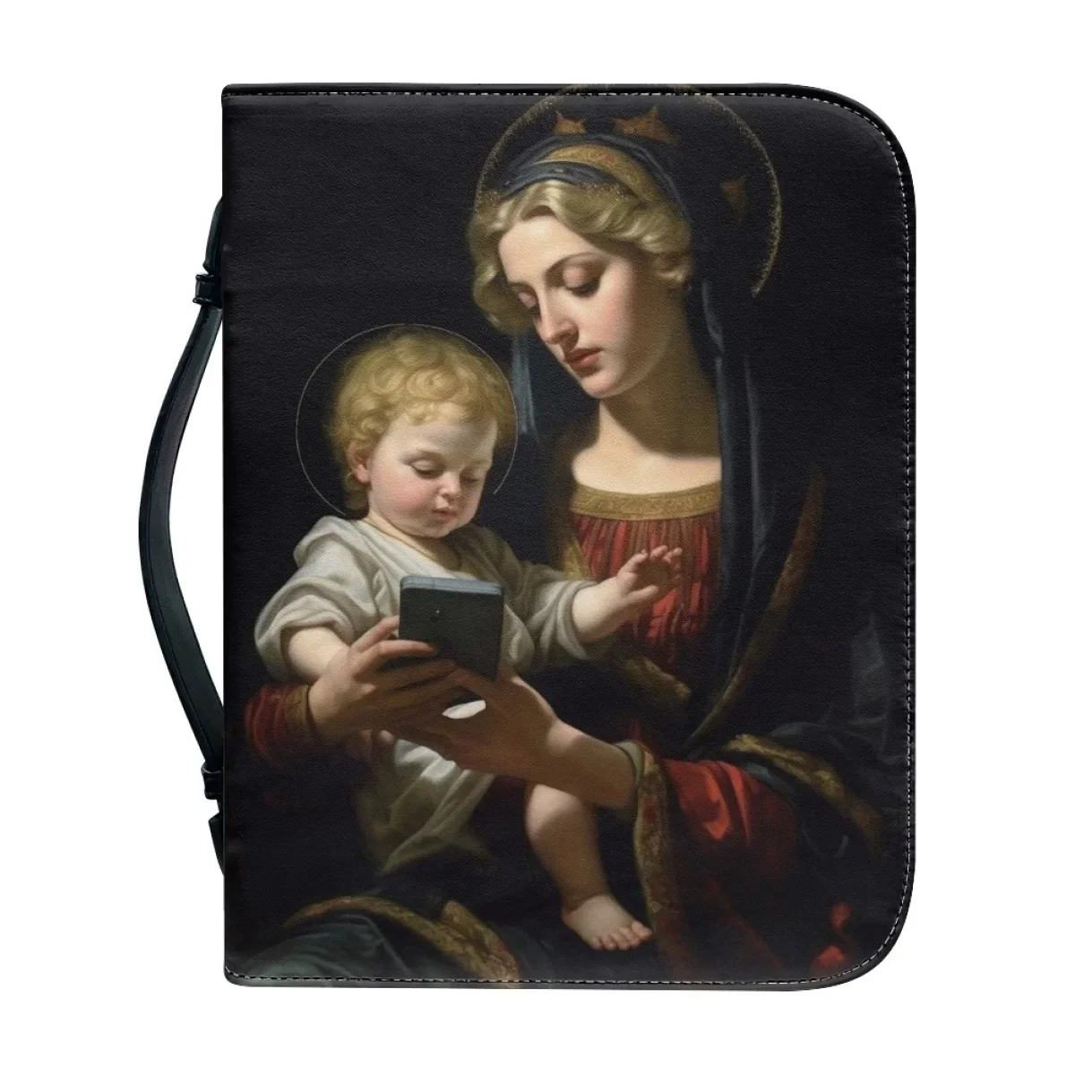 Кожаная сумка с узором Девы Марии для женщин новый популярный чехол Библии на