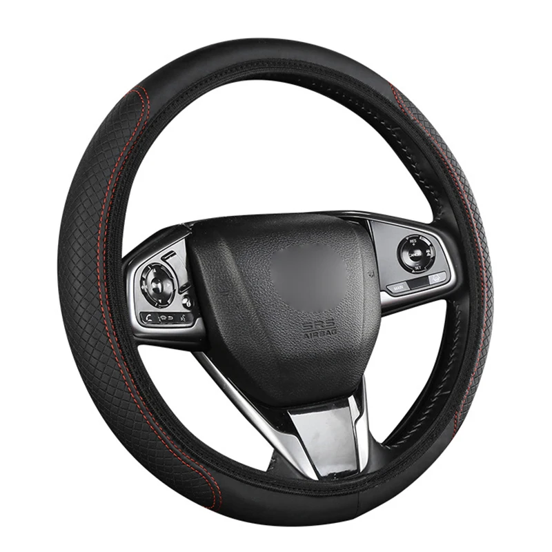 Universal Car Steering Wheel Cover Microfiber Leather Protection Cover Anti Slip Breathable for 37-39cm Steering Wheel Protector 5