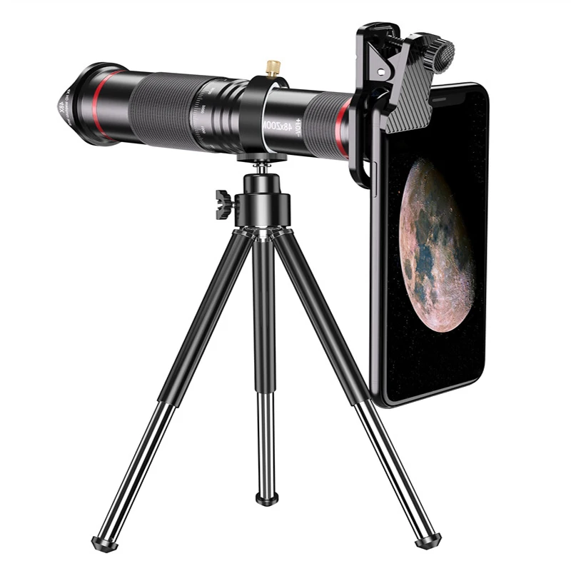 

48x Super Telephoto Zoom Mobile Phone Lens Powerful Monocular Metal Telescope Mobile HD Telephoto Lens With Tripod For Camping