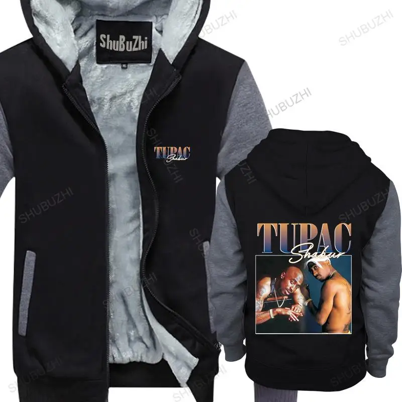 

new arrived men hoodies winter Tupac 2pac Black hoodie Shakur jackets Makaveli Rapper Biggie Smalls cotton fleece jacket for man