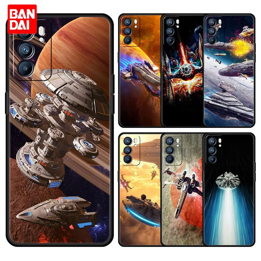 

Cool Star Space Ship Wars Case for Oppo A53 A52 A3s A5s A12 A9 A15 A31 A54 A74 A93 2020 A94 F19 Pro Cover Black Funda Silicone
