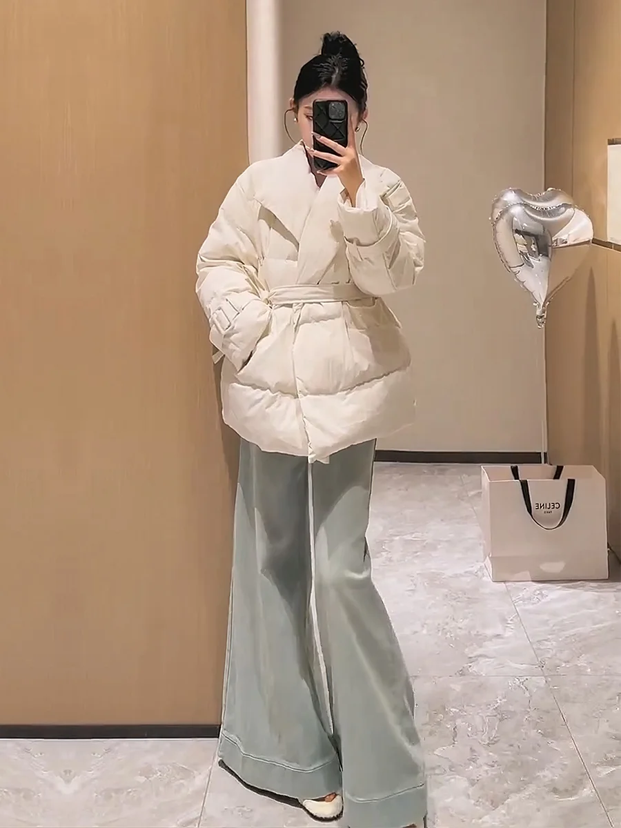 Женский зимний пуховик High Sense с большими лацканами новый корейский стиль