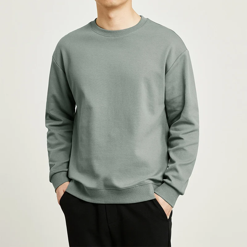 

brand mens solid color hoodies 2022 spring autumn streetwear harajuku loose o neck cotton sweatshirts men spring clothes