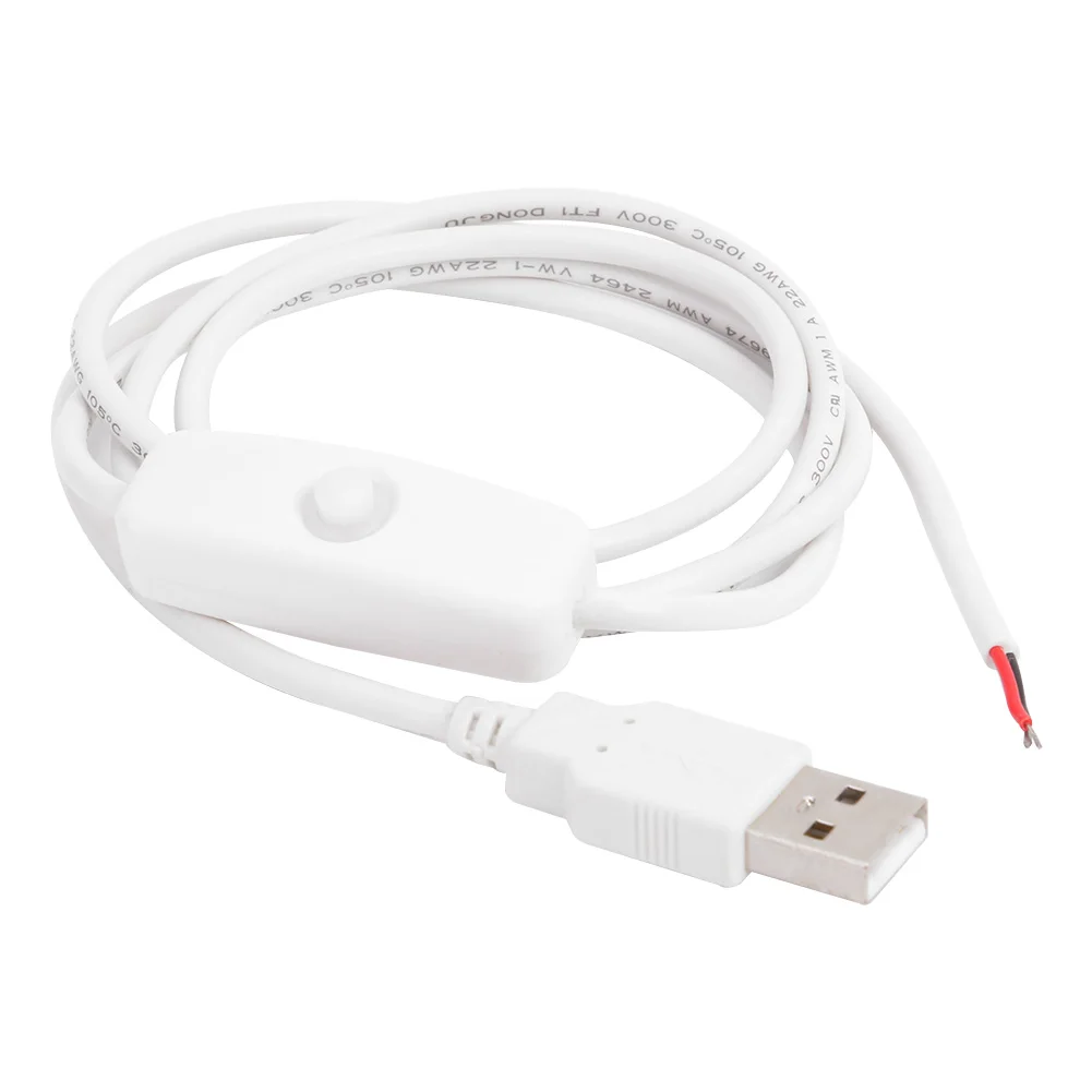 

Professional Power Charger Cable Cord 2 Pin Wire USB 2.0 Male Charger Charging Cord Extension DIY with ON/OFF Switch