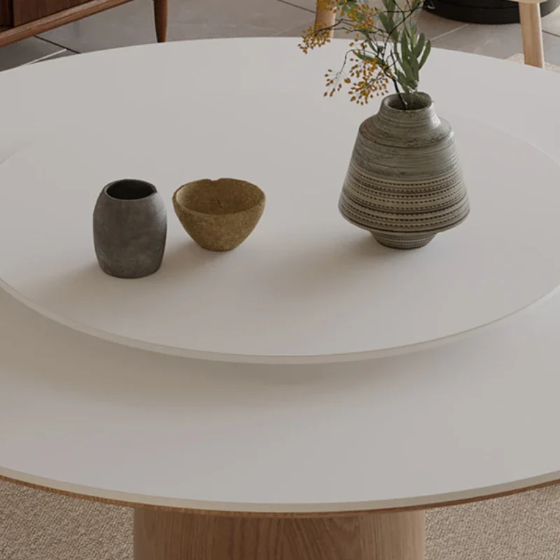 Круглый обеденный стол из каменной плиты современный простой легкий роскошный