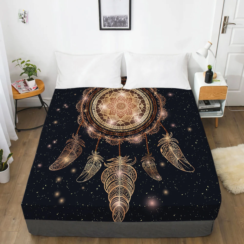 

3D Digital Dreamcatcher Printing Elastic Fitted Sheet 30-40 Cm Deep Only 1pc Mattress Cover No Pillowcases Twin Full Queen King