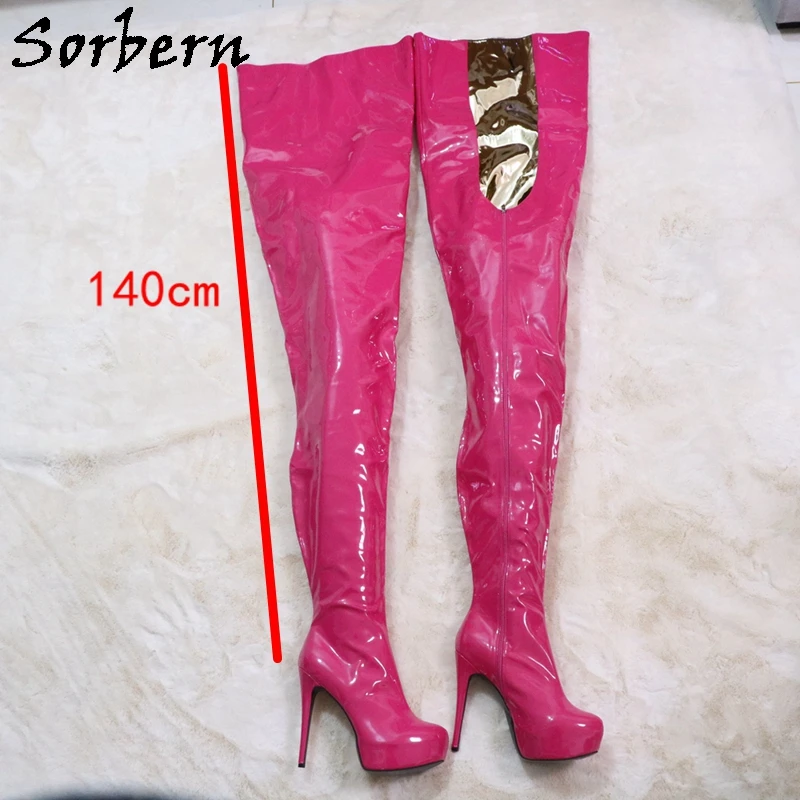Sorbern Customized Super Long Boots Unisex Invisible Platform Shoes Fetish High Heel Crotch Inside 85Cm Outside 140Cm