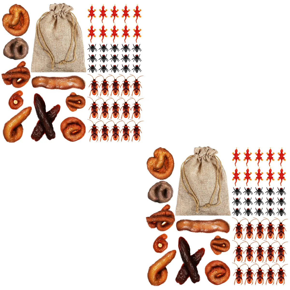 

2 Sets of Poops Lizard Flies Cockroaches Props Home Decor Tricky Props