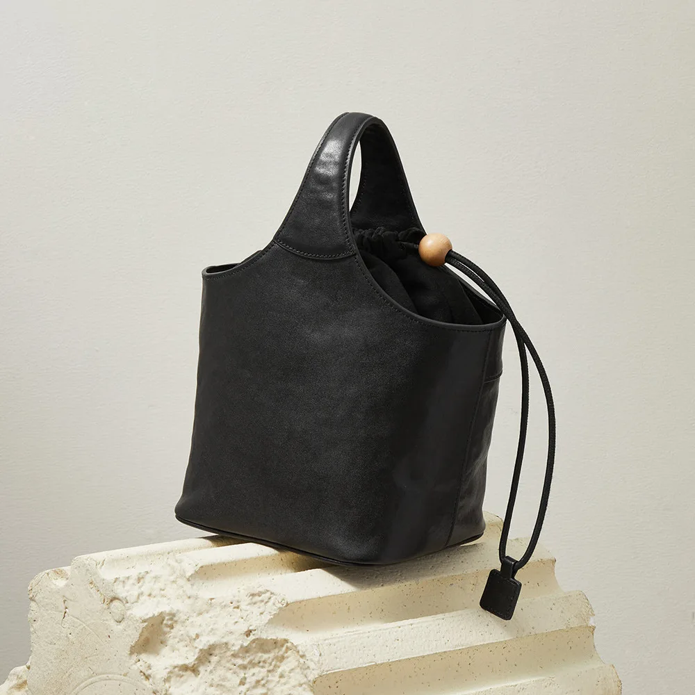 Многослойная сумка-корзина из воловьей кожи с кристаллами высококачественная