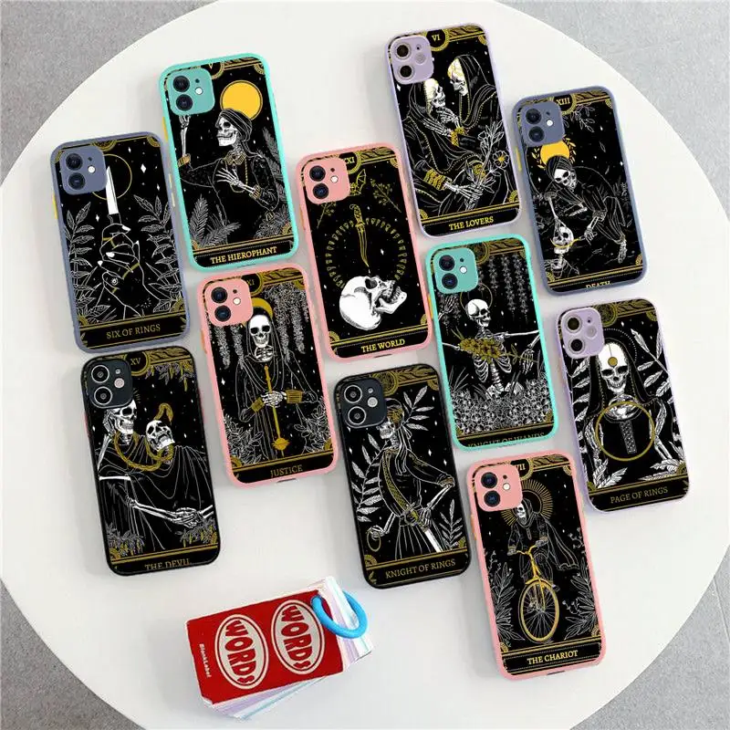 

Death Tarot Phone Case for iPhone X XR XS 7 8 Plus 11 12 13 pro MAX 13mini Translucent Matte Case