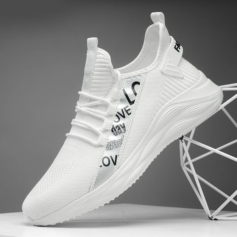 

New Men's Sneakers Summer Mesh Breathable White Running Shoes for Men Lightweight Comforthable Casual Shoes Men Tenis Masculino