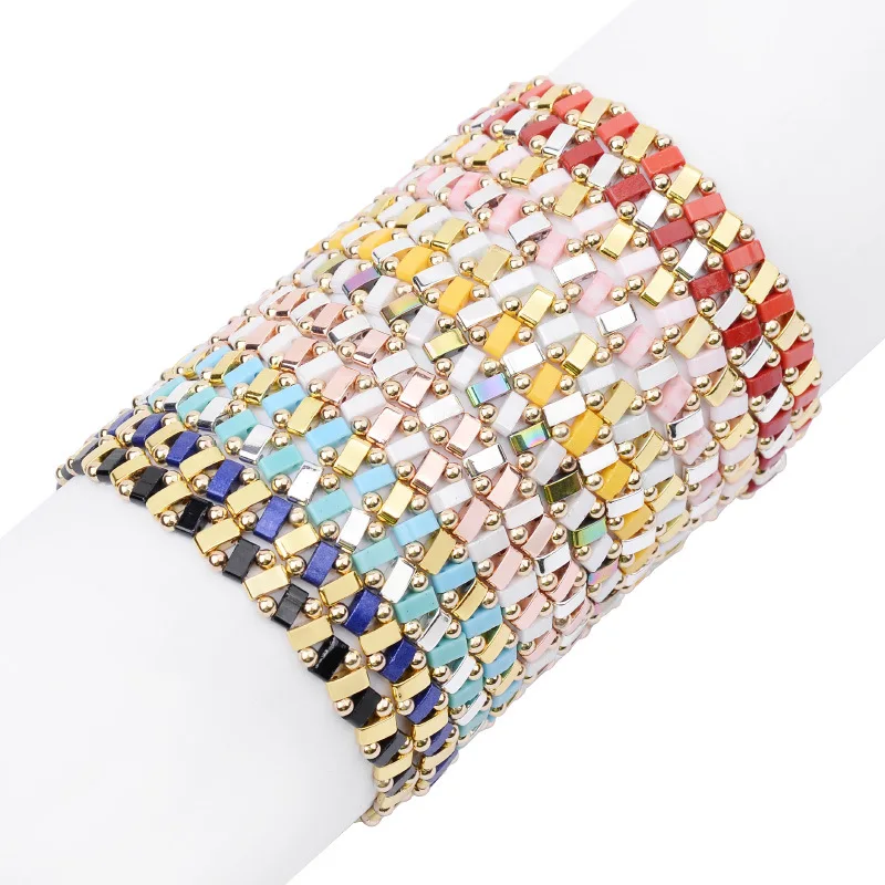 

Miyuki Tila Beads Bracelet for Women DIY Charm Bohemian Distance Elasticity Female Friendship Bracelet Wristband Jewelry