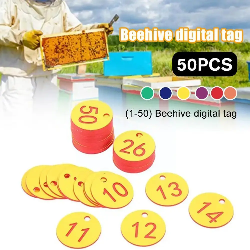 

Number 1-50 Round Numbered Label Beehive Marker Tags Beekeeping Numbers Husbandry Farm Livestock Sequential Animal Box Mark A4B2